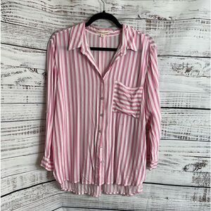 Grant & Greene shirt Womens Large Striped button up